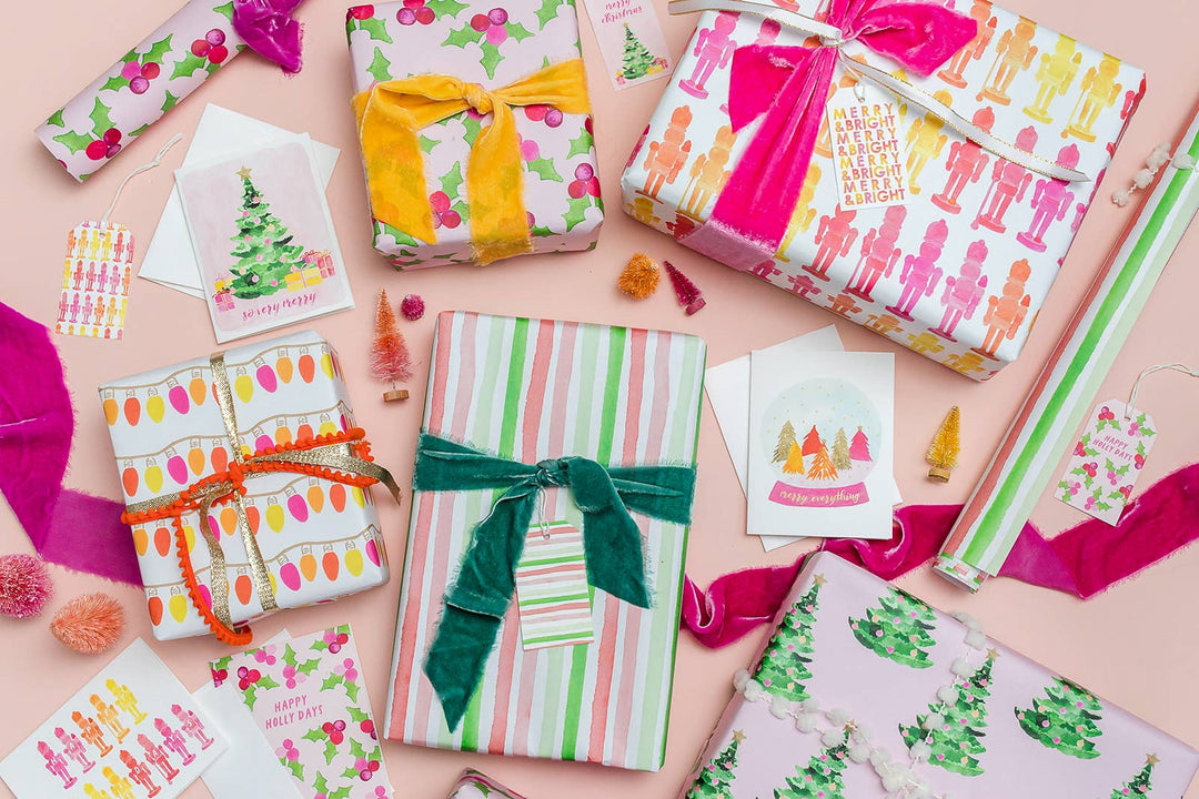 Pink Holly Berries Gift Wrap