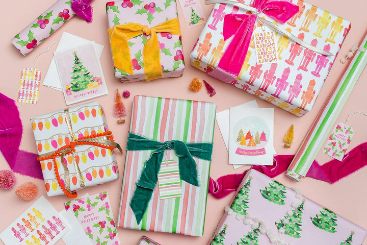 Pink Holly Berries Gift Wrap