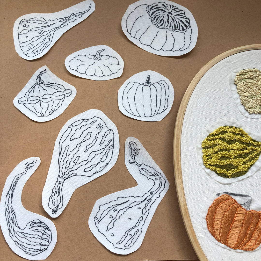 Gourds - Hand Embroidery - Peel Stick &amp; Stitch Patterns