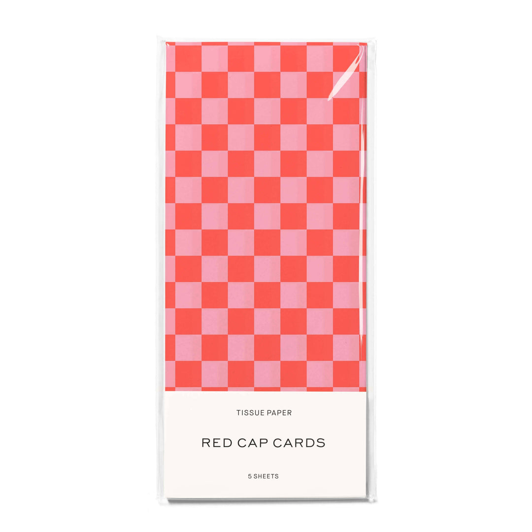 Red and Pink Checkers tissue paper