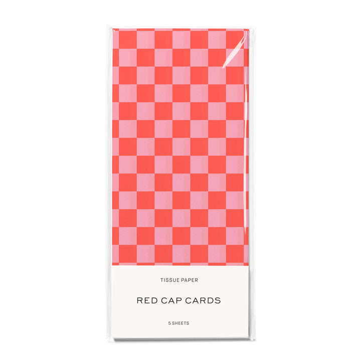 Red and Pink Checkers tissue paper