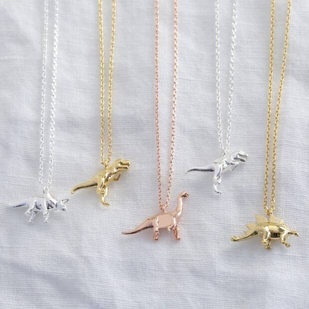 Gold T-rex Dinosaur Necklace