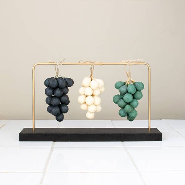 POS brass holder to display grape soaps - NOT FOR RESALE