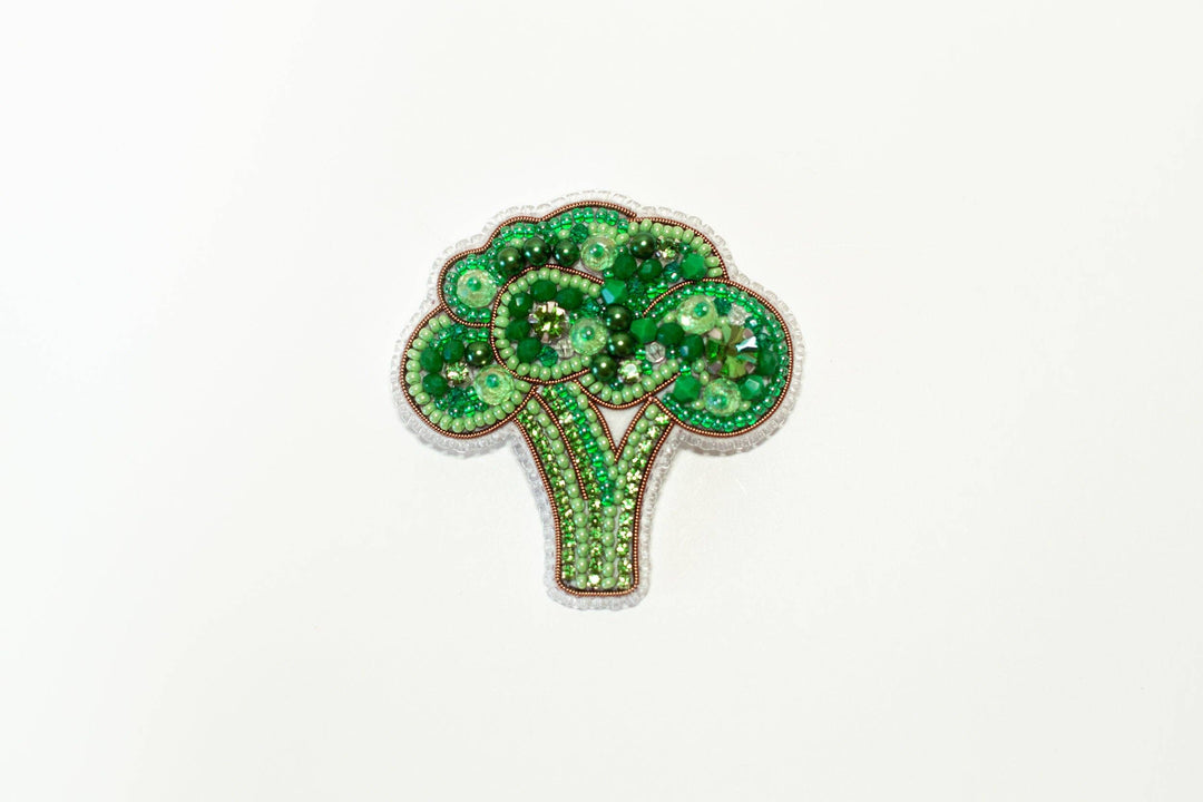 Set of 5 Vegetable Brooch Bead Embroidery Kits