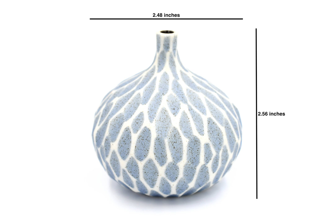 Handcrafted Porcelain Bud Vase Blue Congo