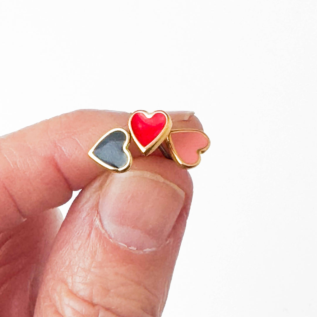 Set of Three Tiny Heart Studs