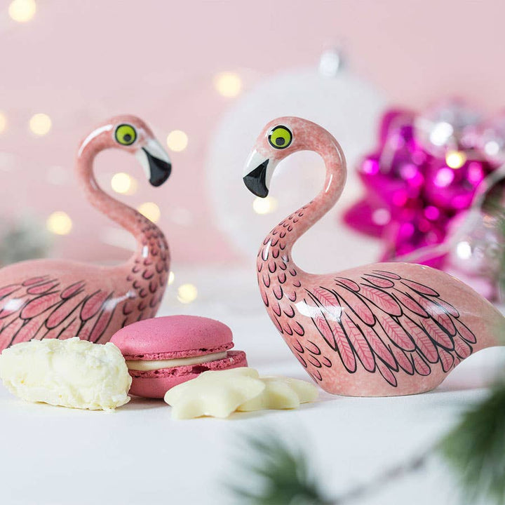 Handmade Ceramic Flamingo Salt and Pepper Shakers