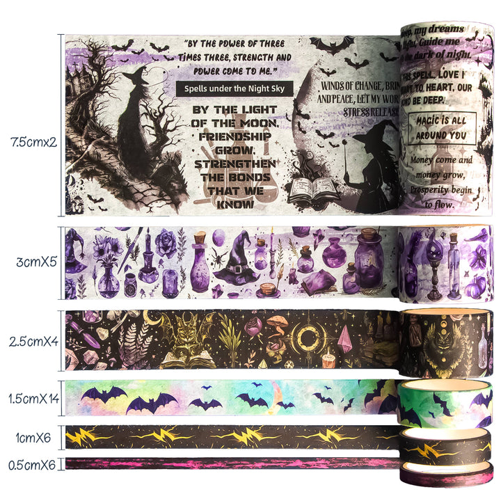 Phantom Witches Washi Tape Set - 37 Rolls