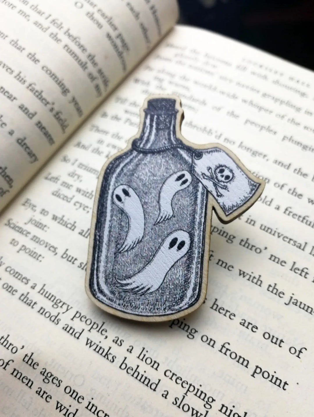 Bottled Spirits Wooden Pin Badge