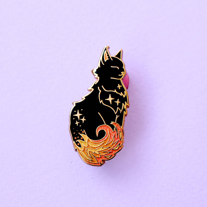 Fire Cat Enamel Pin