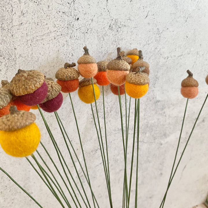 Wool Felt Acorn Flowers