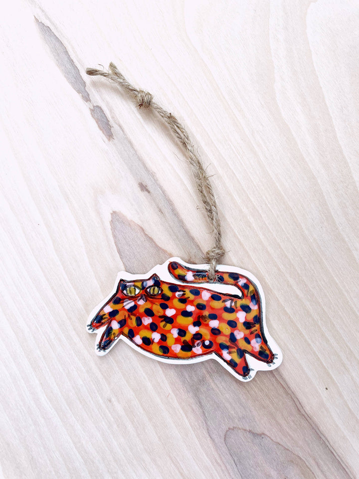 Leaping Kitty Ornament