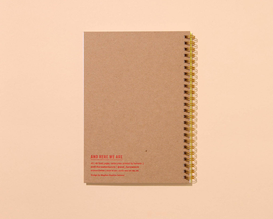 Letterpress A5 Lined Spiral Notebook—Pickles (Top Seller)