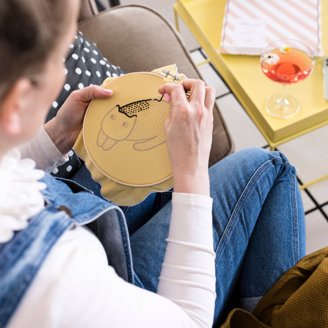 Cat Embroidery Hoop Kit