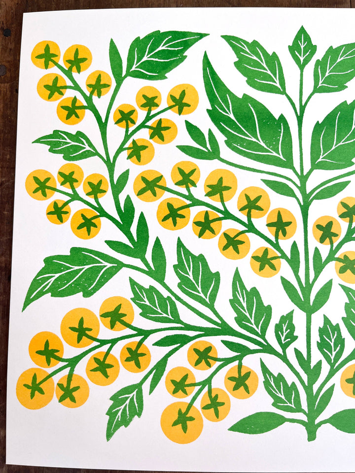 Garden Series: Sungold Tomato Risograph Print