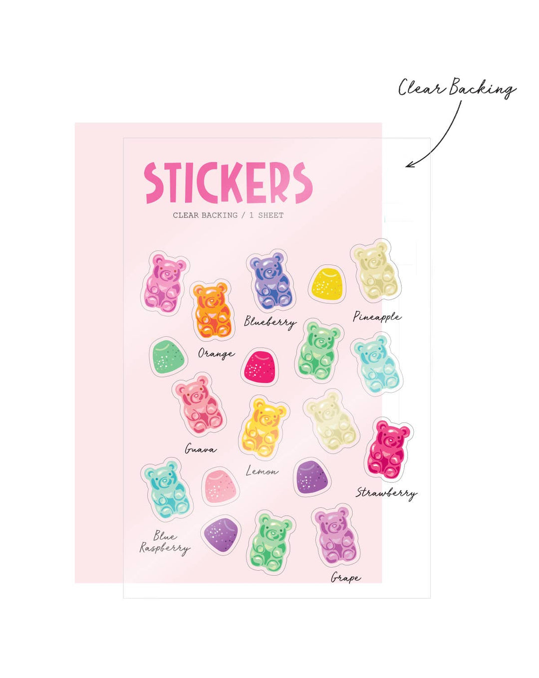 Gummy Bears  Clear Stickers