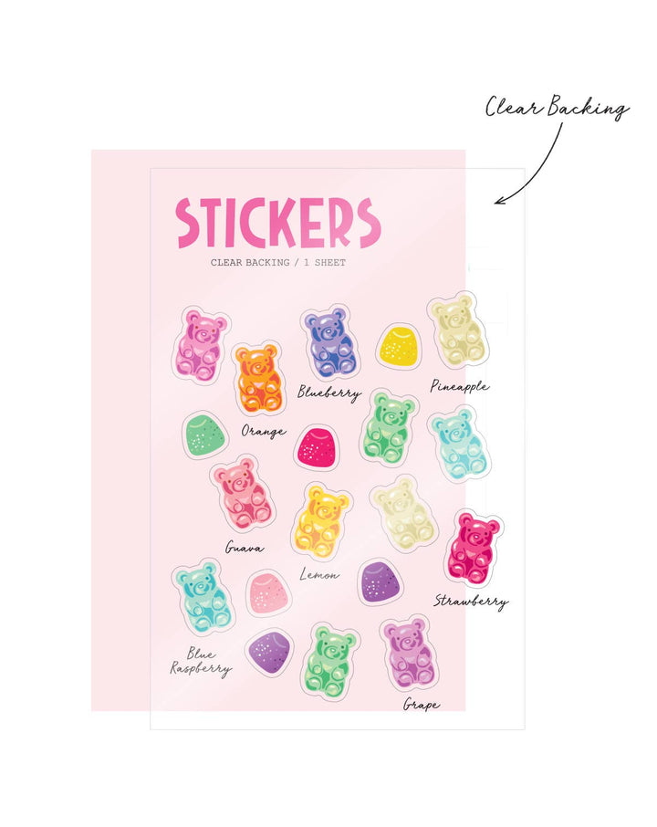 Gummy Bears  Clear Stickers