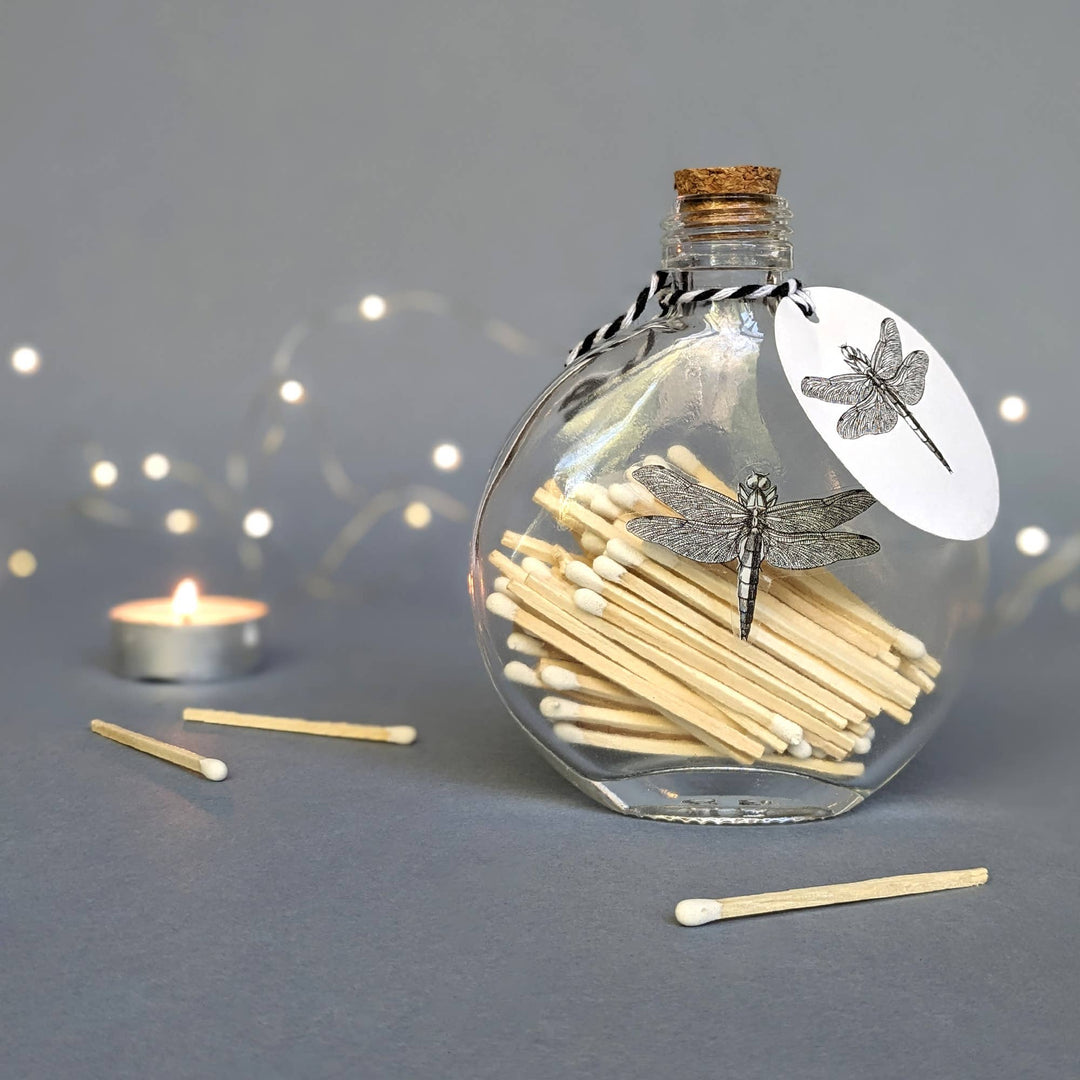 Matches In Black And White Dragonfly Jar