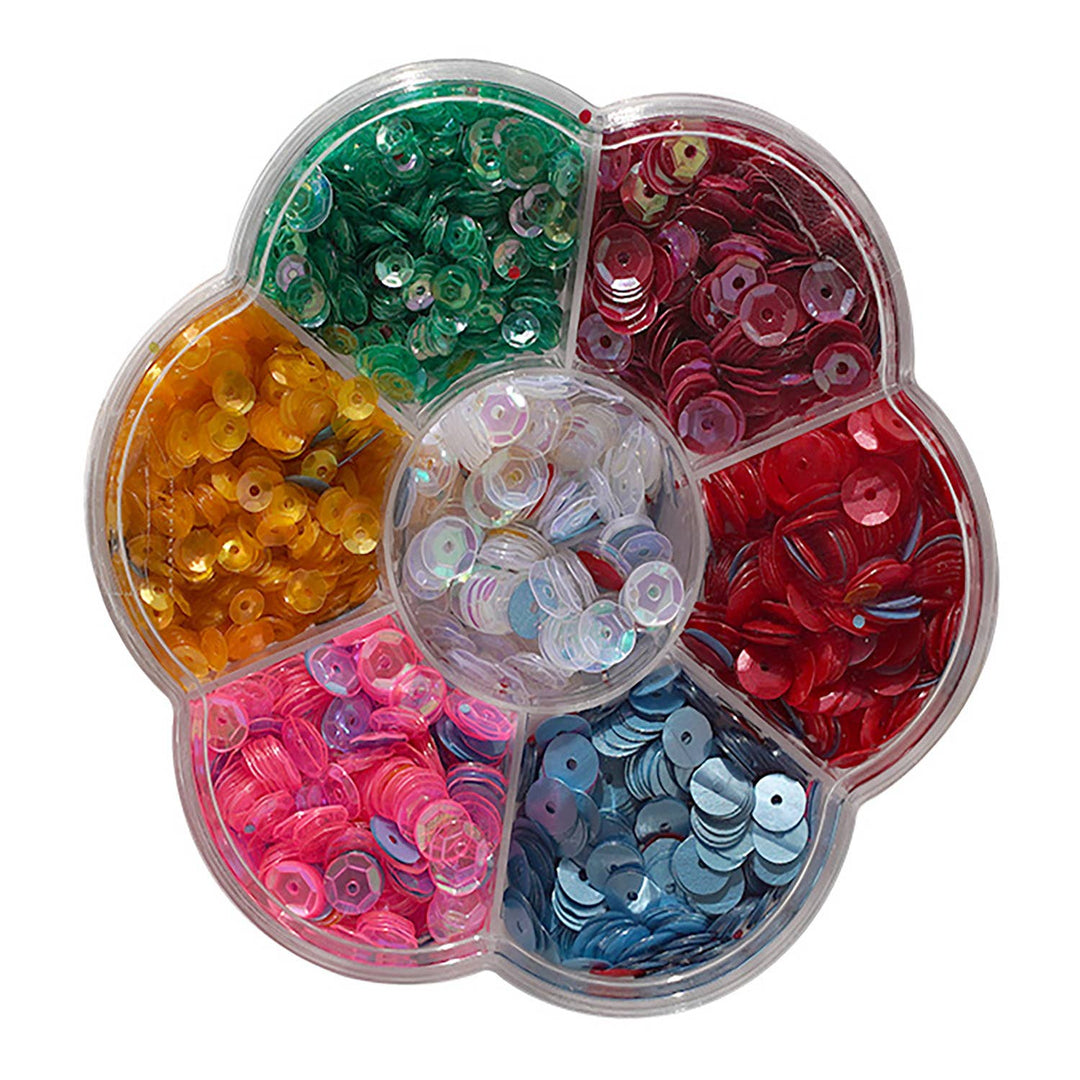 Bright Sequins in Flower Box Container