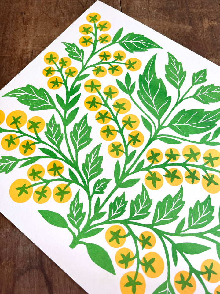 Garden Series: Sungold Tomato Risograph Print