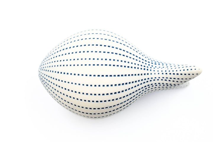 Handcrafted Mini Fish Blue Dotted Stripe