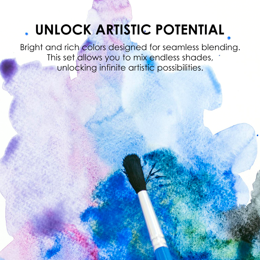 Watercolor Pocket Set Of 12 With Brush - Ocean Colors