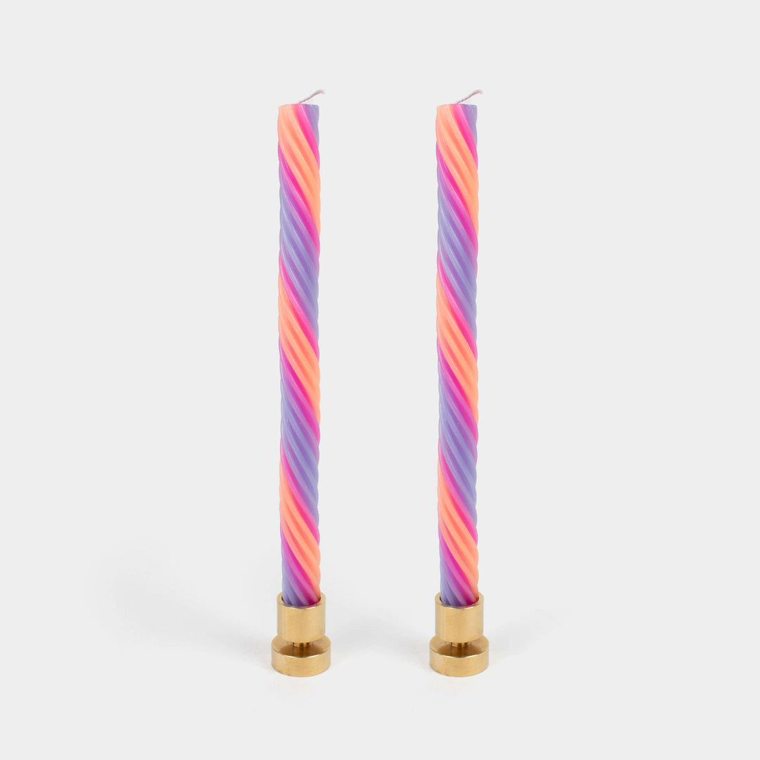 Rope Candles - Orange &amp; Lav. (2 Pack) - 11" Vibrant Tapers