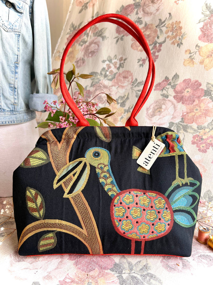 Birdy Black Molly: Modern Tapestry Doctor Bag; Snap Frame