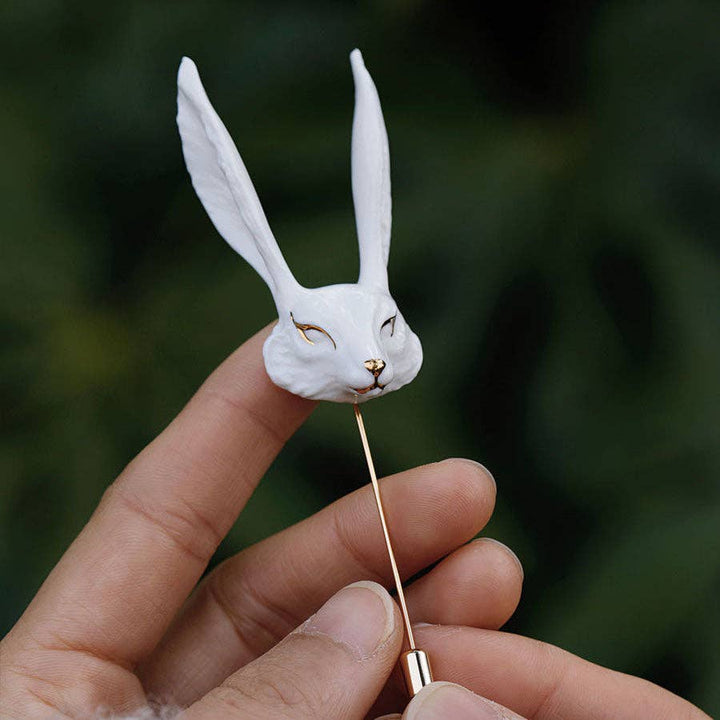 YIHE Ceramic Brooches "White Fox"