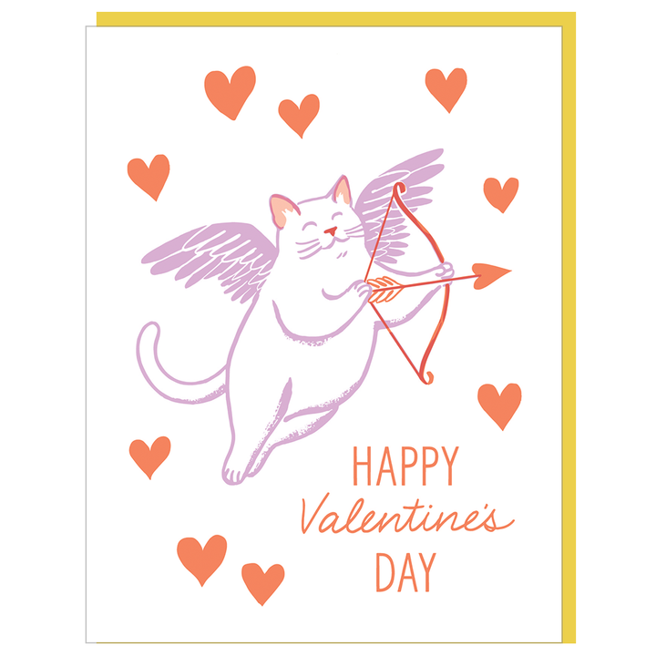 Cupid Cat Valentine's Day Card