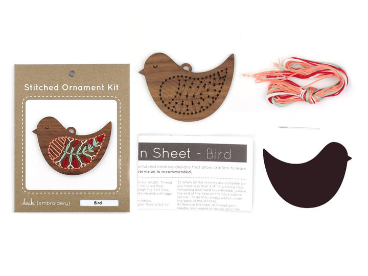 Bird - DIY Stitched Ornament Kit