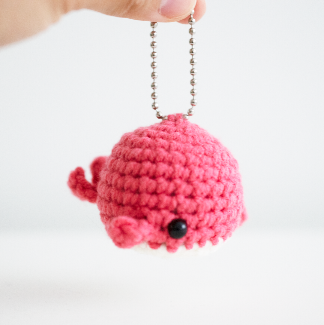 Blushing Whale Keychain - DIY Crochet Kit (Pink)