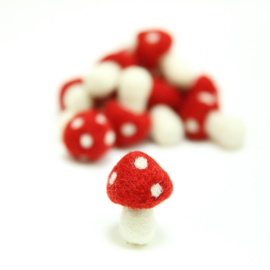 Mini Felt Mushrooms