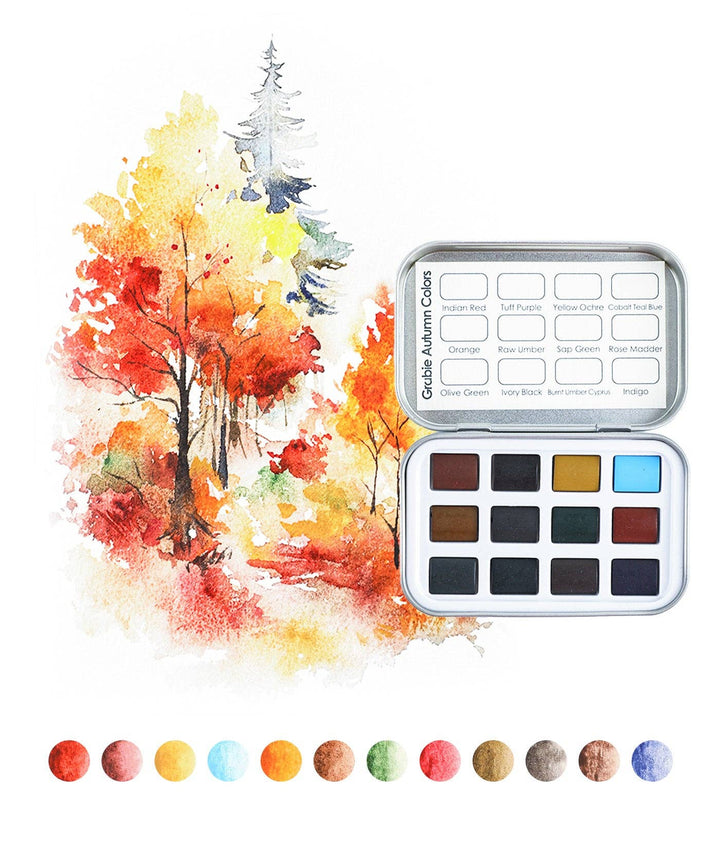 Watercolor Pocket Set of 12 - Autumn Colors