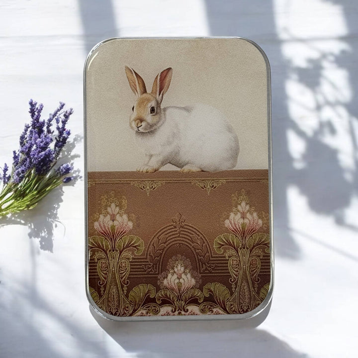 Sweet White Bunny Notions Tin
