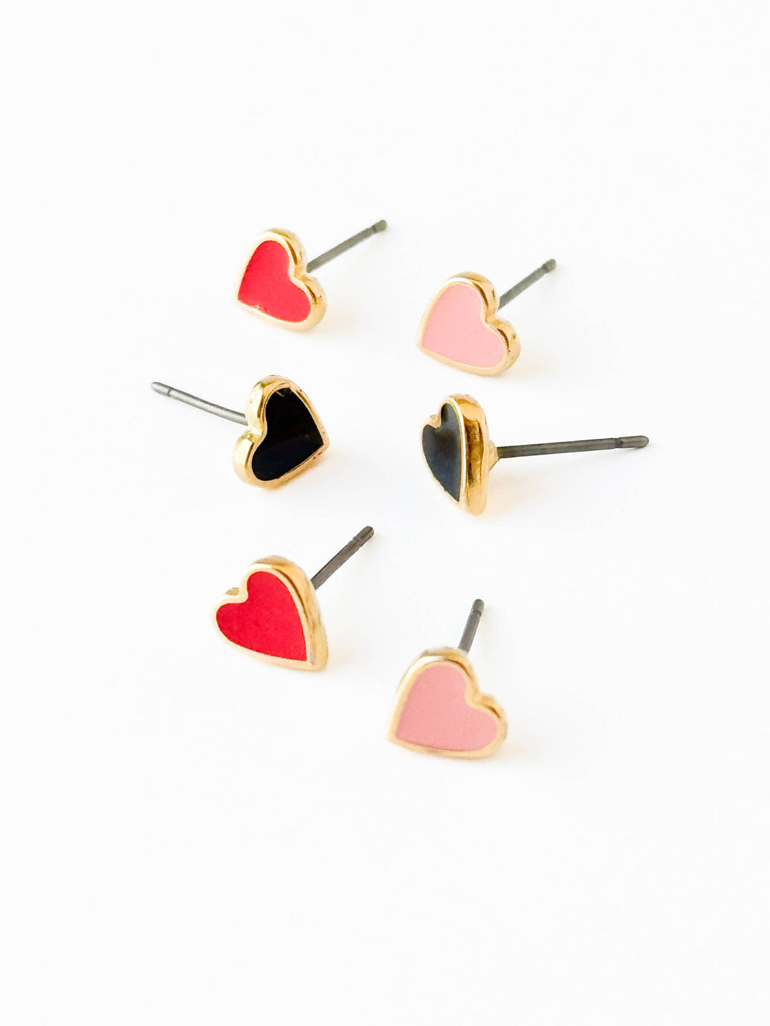 Set of Three Tiny Heart Studs