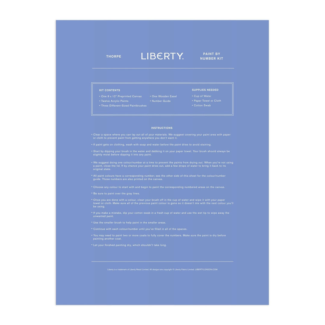Liberty Paint by Number Kit Thorpe