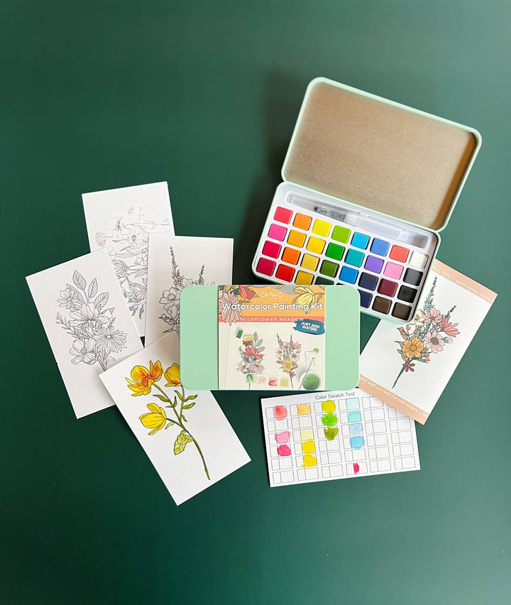 Wildflower Meadow Watercolor Painting Kit