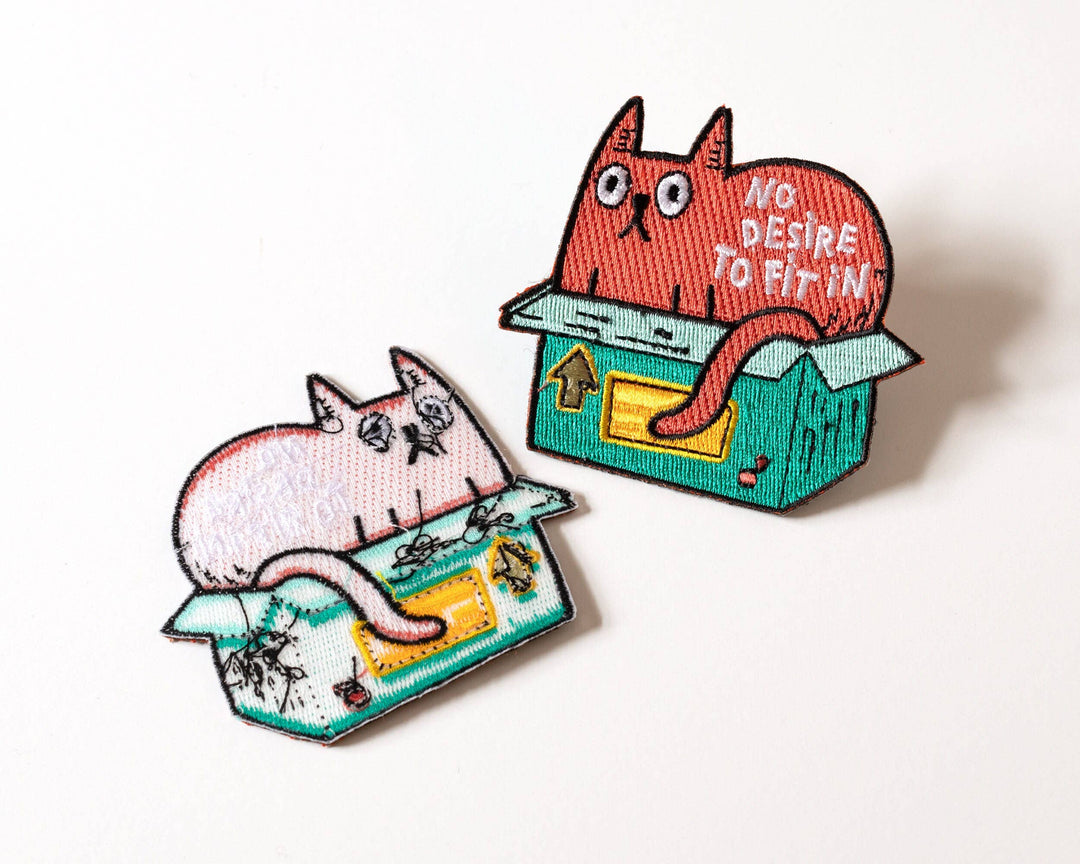 No Desire to Fit In Cat Iron-On Patch