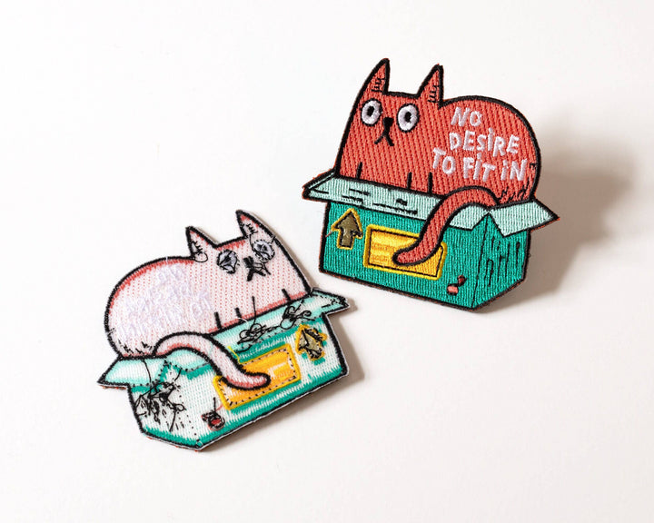 No Desire to Fit In Cat Iron-On Patch