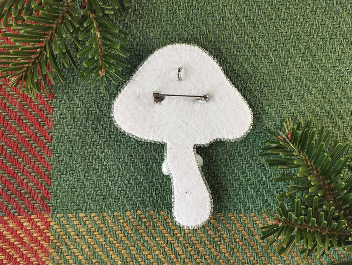 Set of 4 Bead Embroidery Kit: DIY Forest Mushroom Brooch
