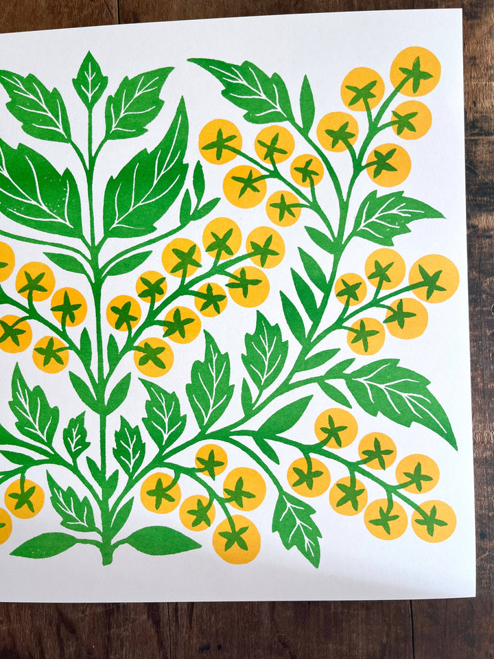 Garden Series: Sungold Tomato Risograph Print
