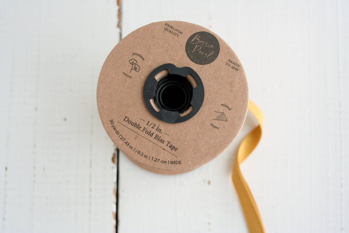 1/2" Double Fold Bias Binding -  White