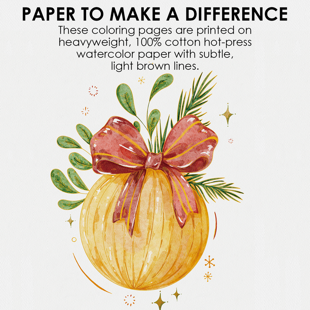 15 Sheets 140LB Holiday-Themed Watercolor Coloring Book