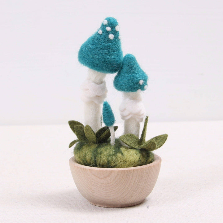 Blue Mushrooms Needle Felting Kit