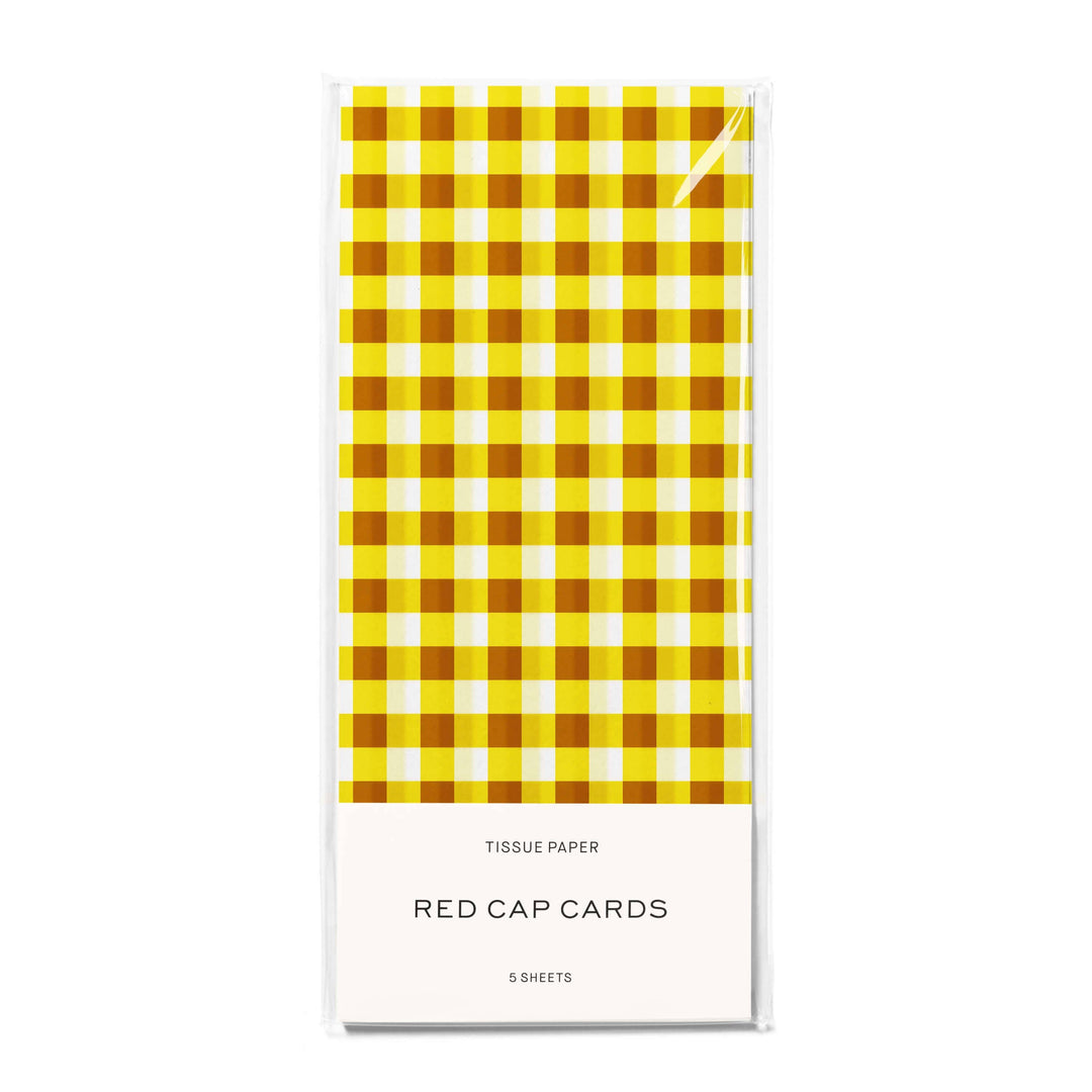 Gold and Yellow Gingham tissue paper