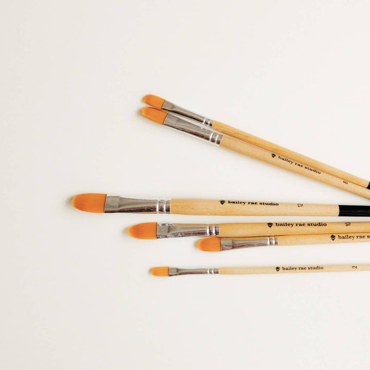 Filbert watercolor brush set -- 6 piece