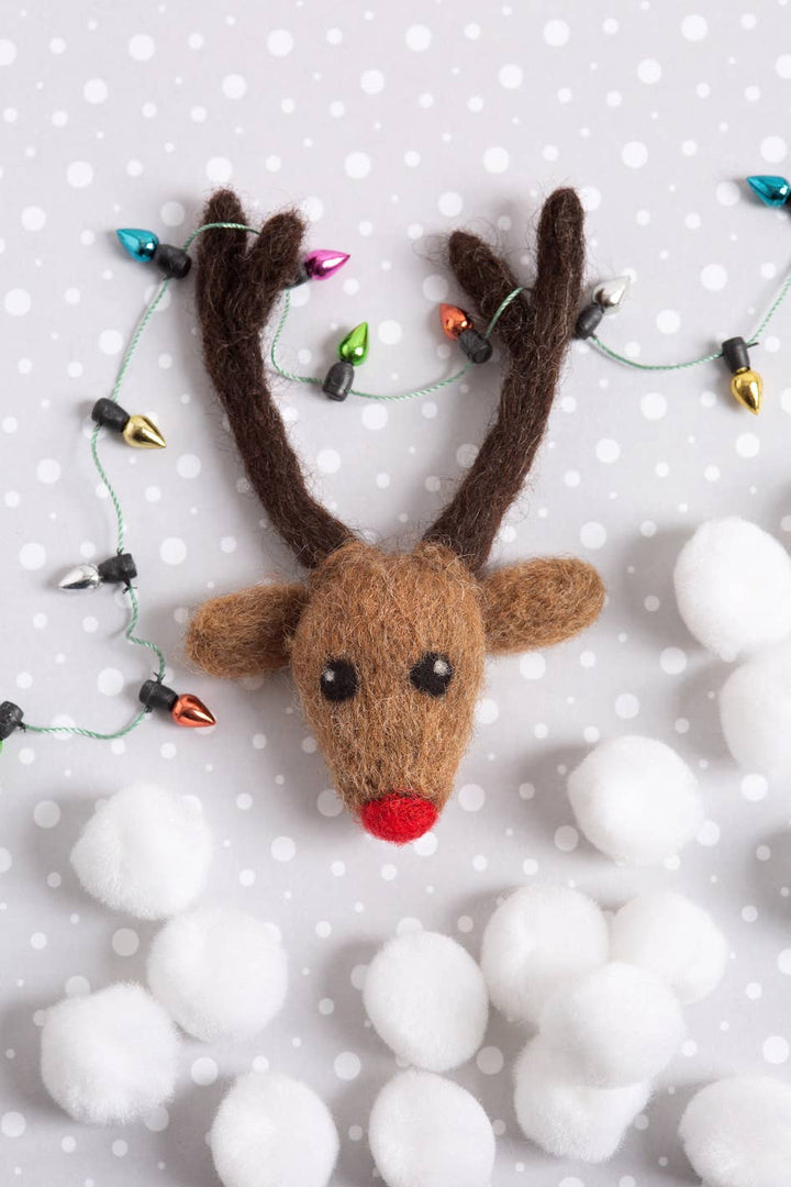 Rudolph Brooch Needle Felting Kit