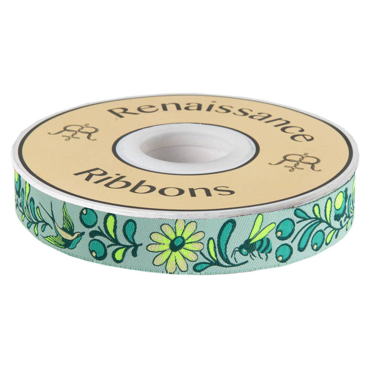 Tula Pink Birds & Bees Spirit Teal 7/8"