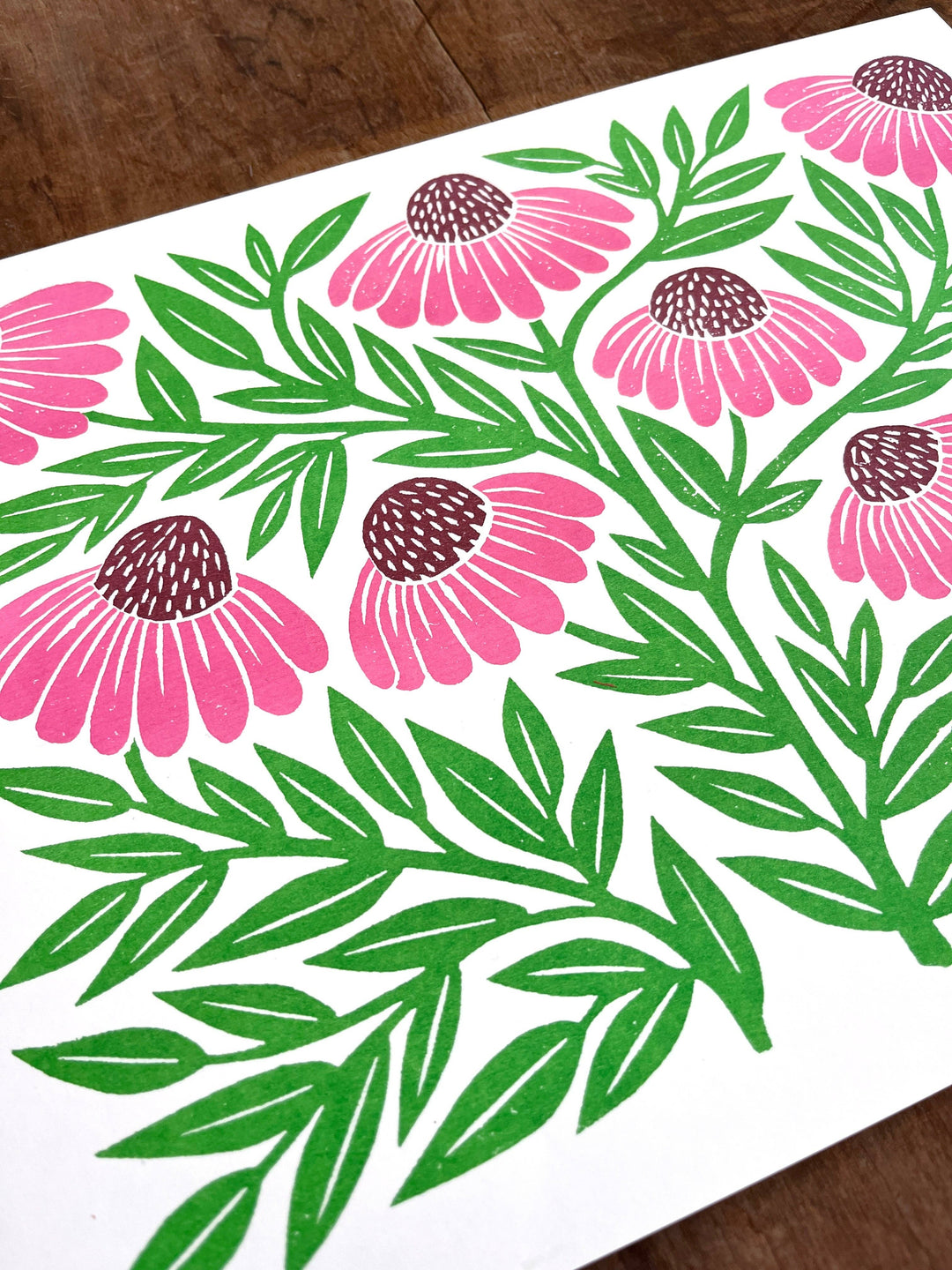Garden Series: Echinacea Risograph Print